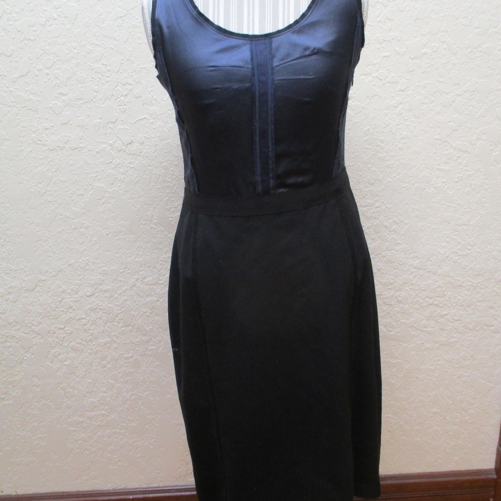 Navy & Black Wool & Silk Banana Republic Dress 12P